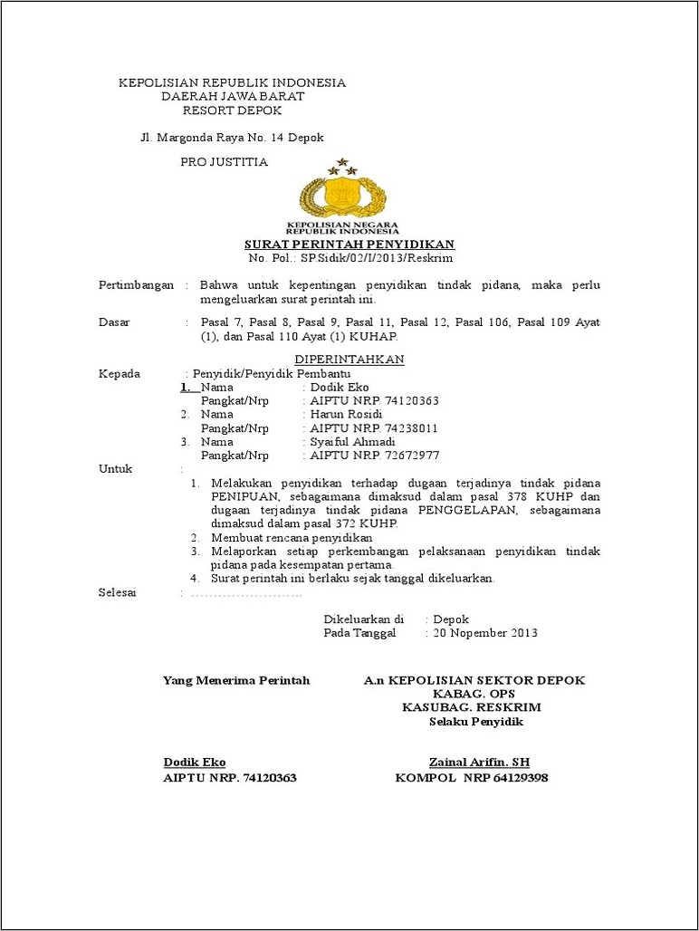 Contoh Laporan Pkl Menulis Surat Perintah Perjalanan Dinas