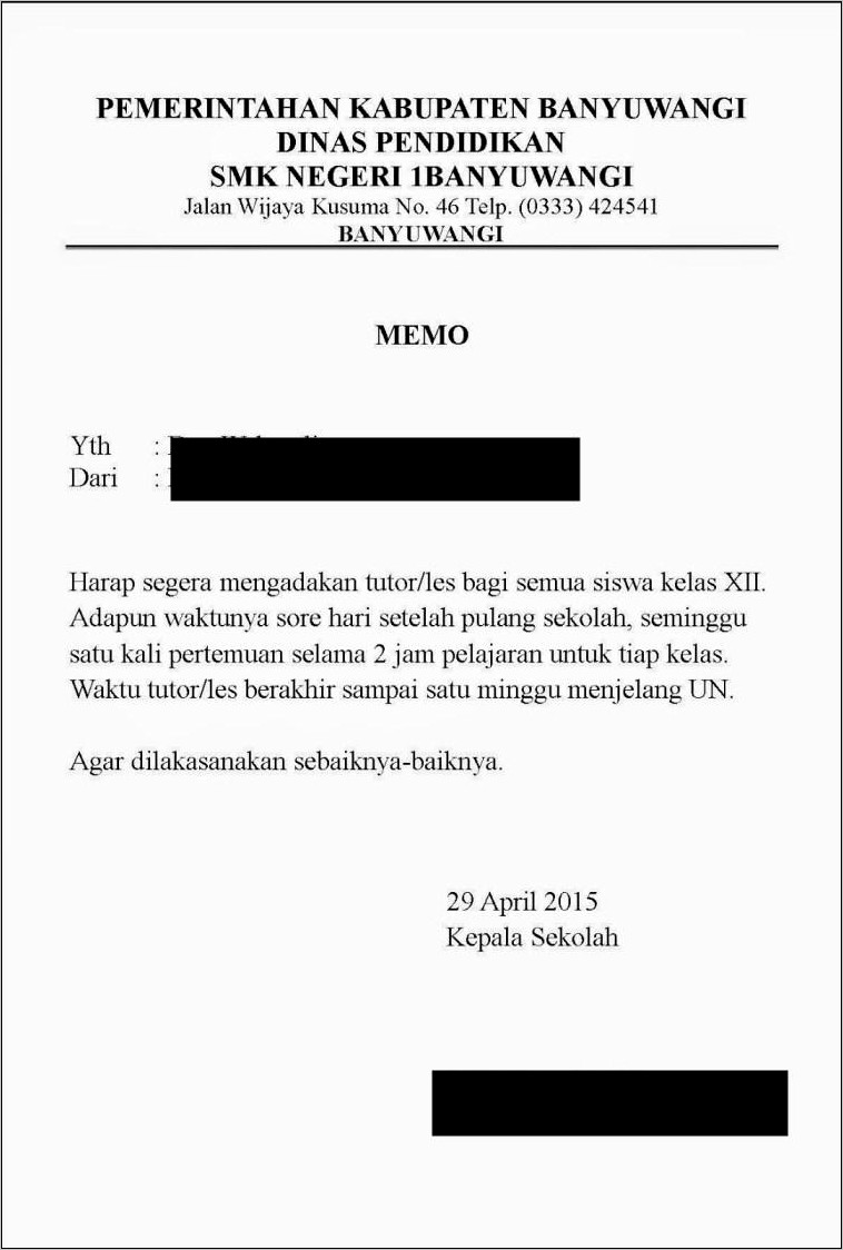 Contoh Lengkap Surat Dinas