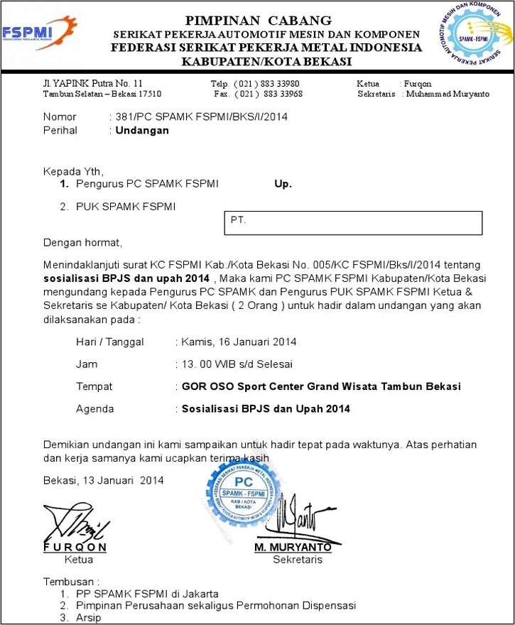 Contoh Nomor Surat Undangan Rapat Karang Taruna