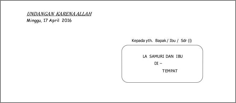 Contoh Penulisan Amplop Surat Undangan