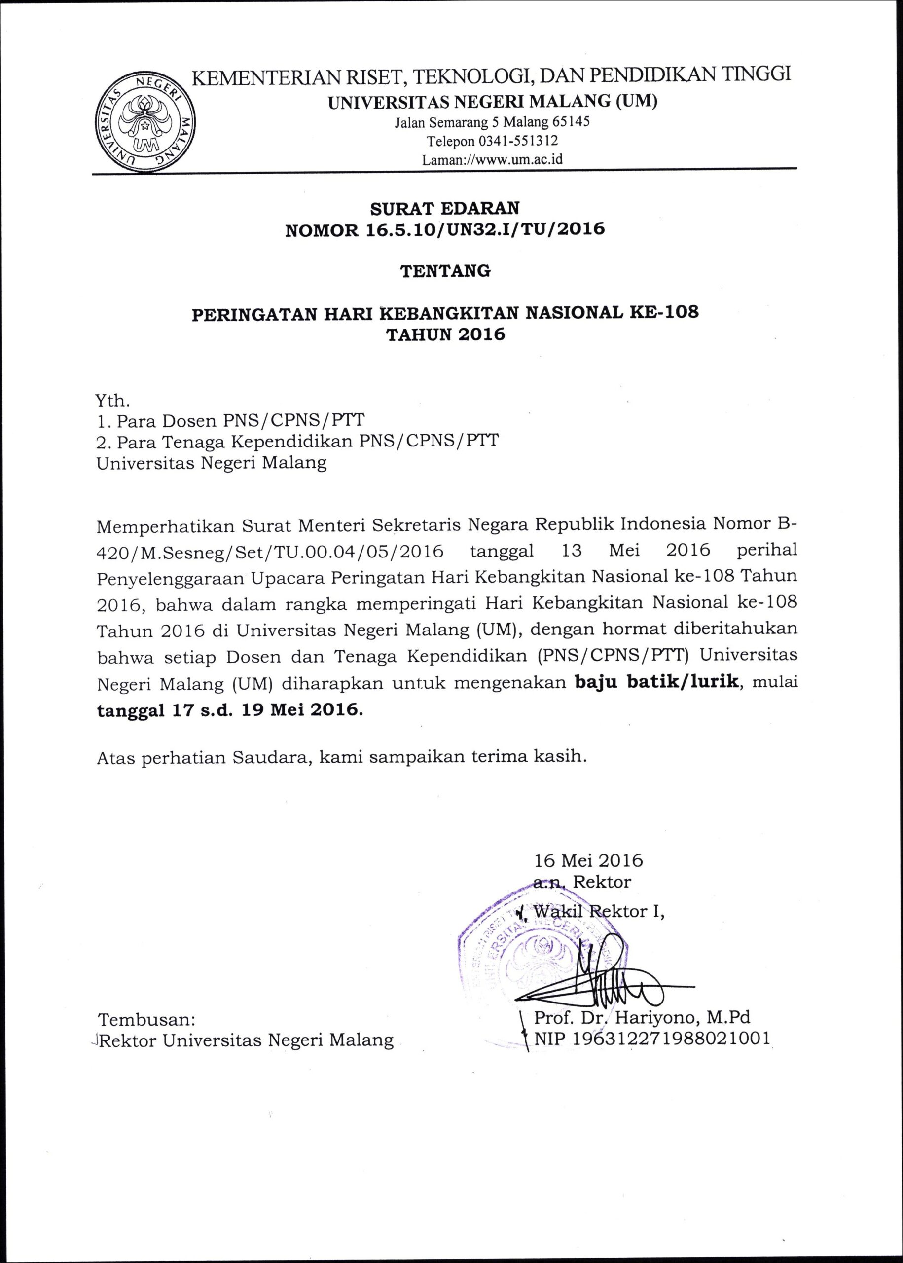 Contoh Penulisan Tembusan Surat Dinas Yang Benar