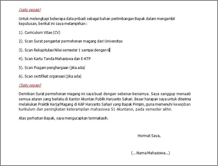 Contoh Perusahaan Bikin Surat Untuk Yg Sudah Magang