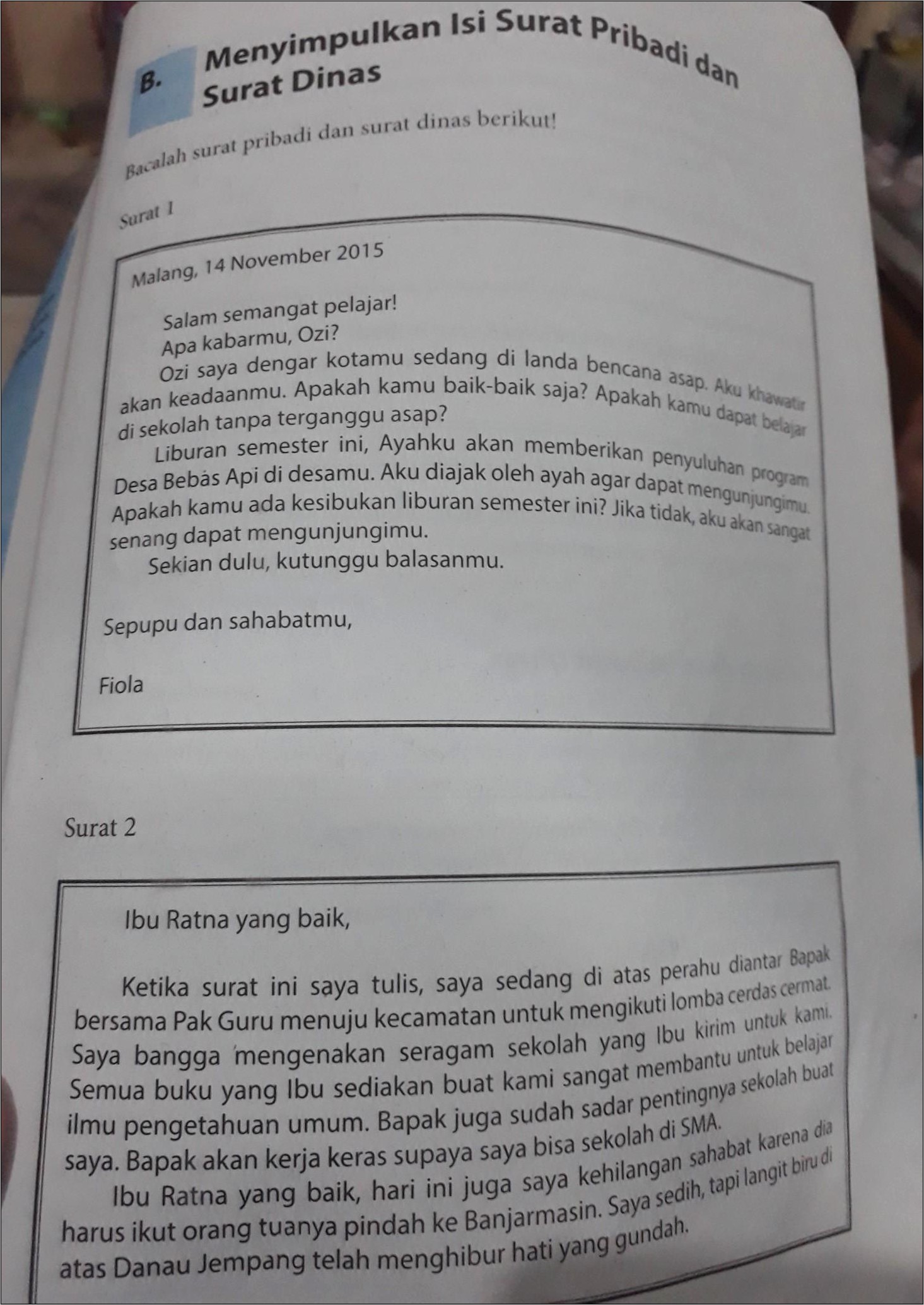 Contoh Soal Menyimpulkan Isi Surat Pribadi Dan Surat Dinas