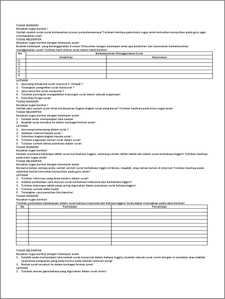 Contoh Soal Surat Dinas Resmi