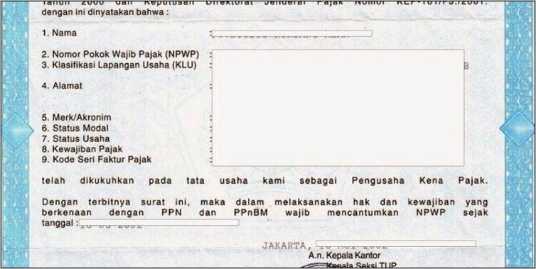 Contoh Sppkp Surat Pengukuhan Perusahaan Kena Pajak