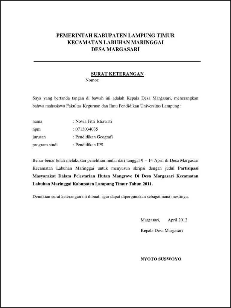 Contoh Surat Balasan Dari Perusahaan Untuk Melakukan Riset