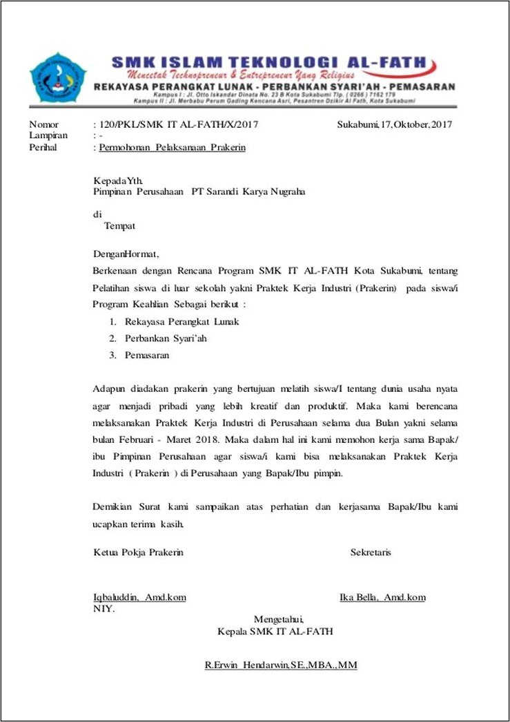 Contoh Surat Balasan Kp Dari Perusahaan