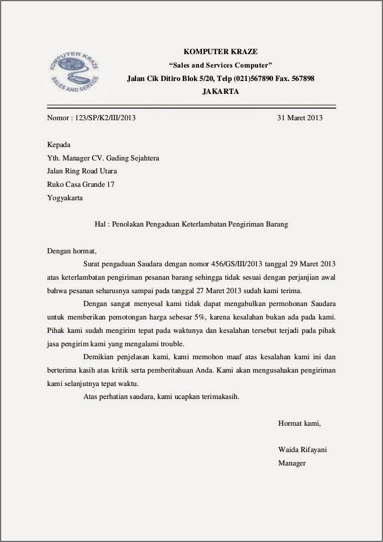 Contoh Surat Balasan Penolakan Undangan