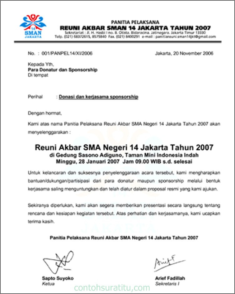 Contoh Surat Balasan Resm Dinas