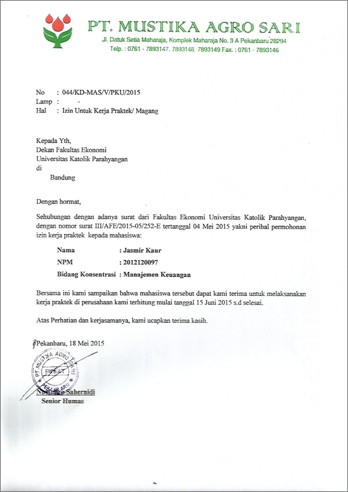 Contoh Surat Balasan Skripsi Dari Perusahaan Indomaret