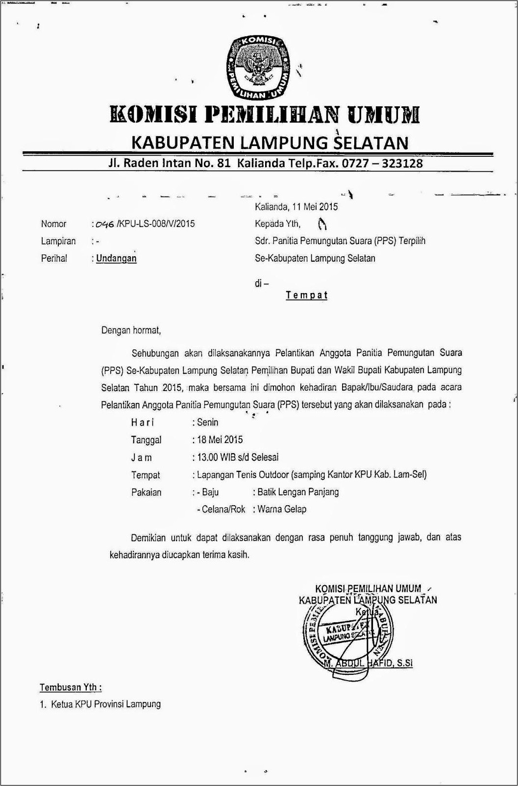 Contoh Surat Balasan Tentang Undangan Hemodialisa