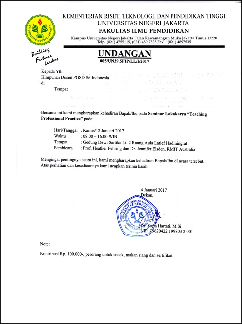 Contoh Surat Balasan Terhadap Undangan Menjadi Pembicara Property Seminar