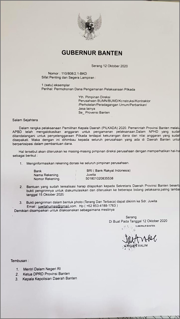 Contoh Surat Bantuan Dana Ke Perusahaan