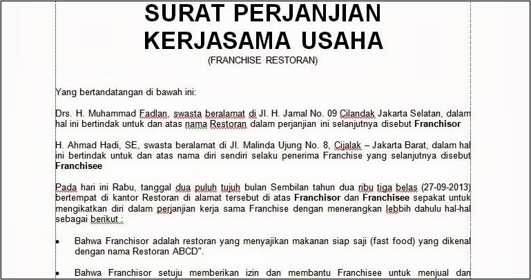 Contoh Surat Bisnis Antar Perusahaan