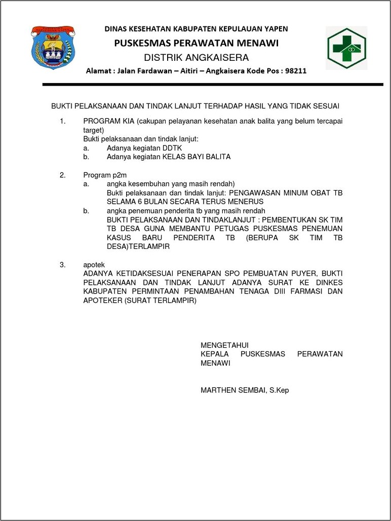 Contoh Surat Bukti Pelaksanaan Pengawasan Obat Oleh Dinas Kesehatan