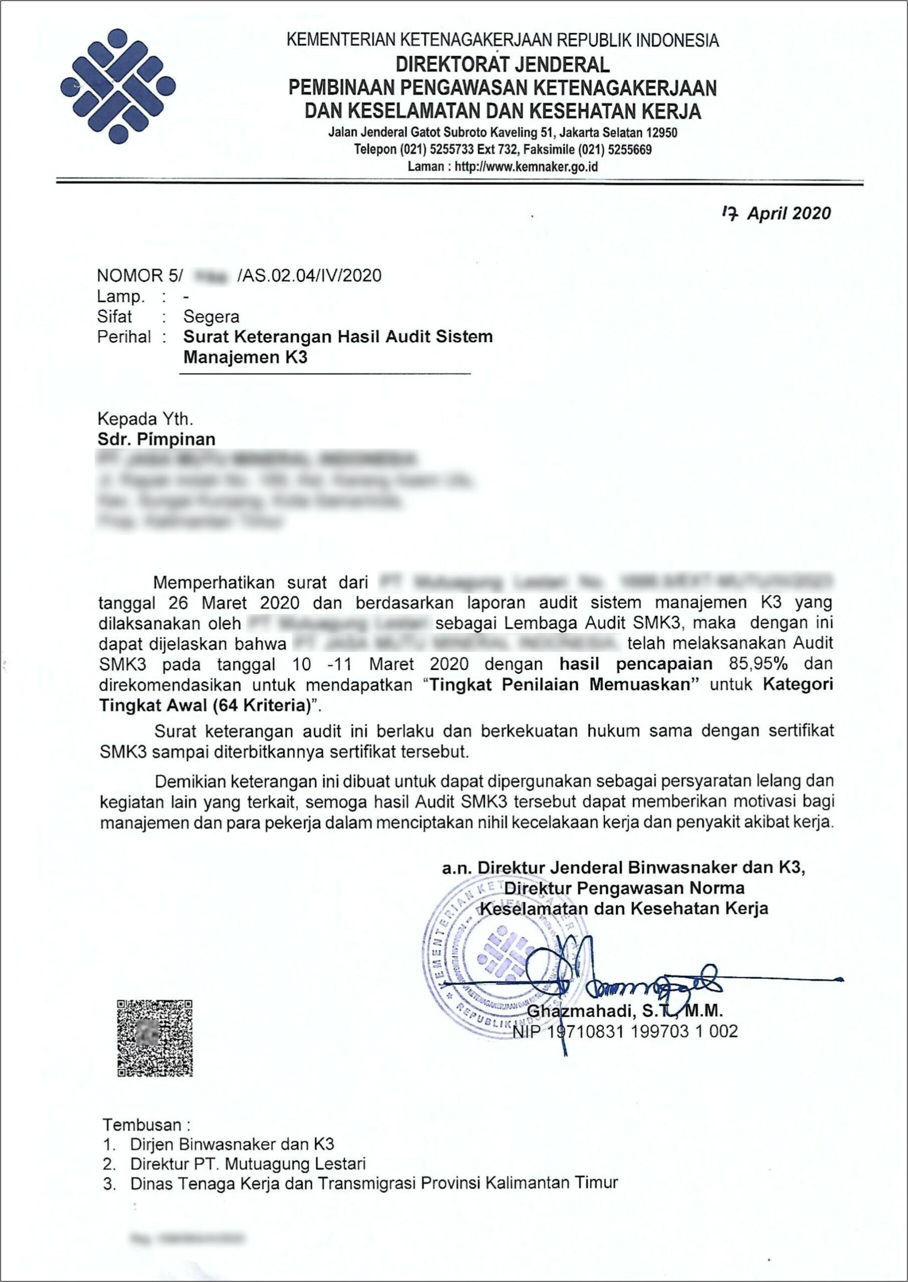 Contoh Surat Dinas Audit