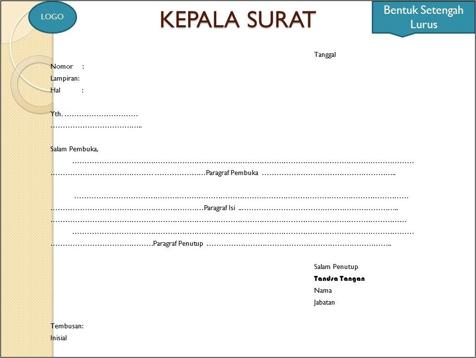 Contoh Surat Dinas Bentuk Lurus Pdf