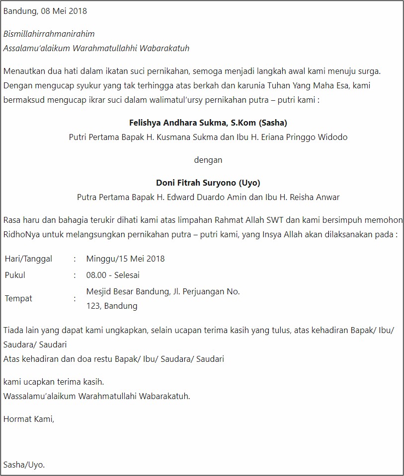 Contoh Surat Dinas Bersifat Mengatur