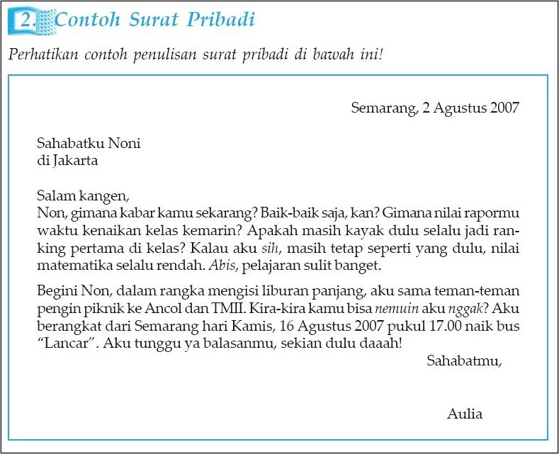 Contoh Surat Dinas Dan Pribadi Singkat