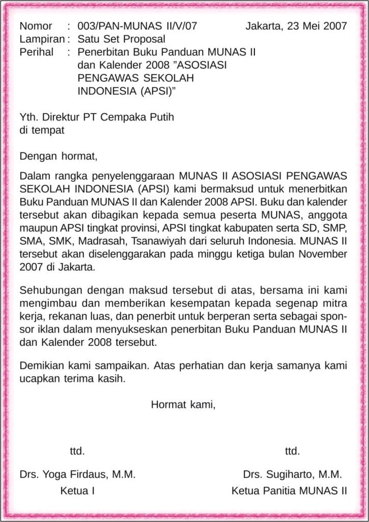 Contoh Surat Dinas Dengan Lengkap Dan Salam Penutup