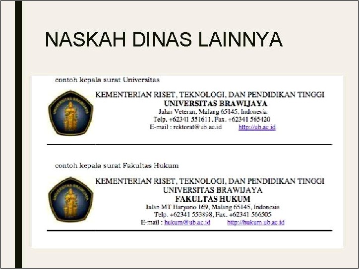 Contoh Surat Dinas Fakultas Ub