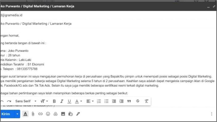 Contoh Surat Dinas Kabupaten Kediri Pekerjaa