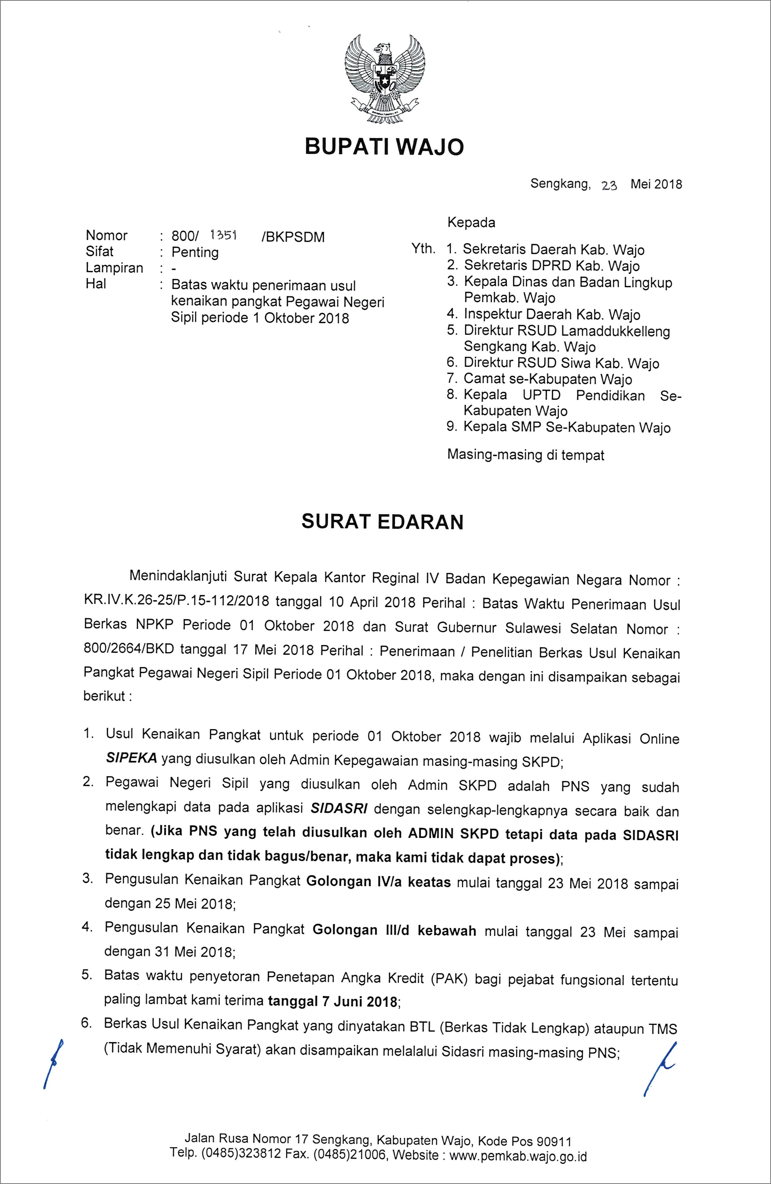 Contoh Surat Dinas Kenaikan Gaji