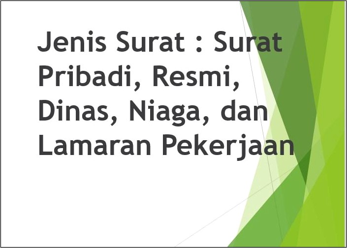 Contoh Surat Dinas Niaga Pribadi