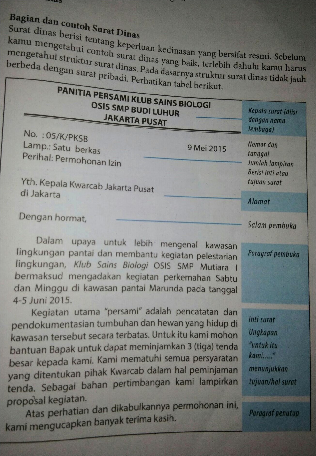 Contoh Surat Dinas Osis Sekolah Untuk Kepala Pendidikan