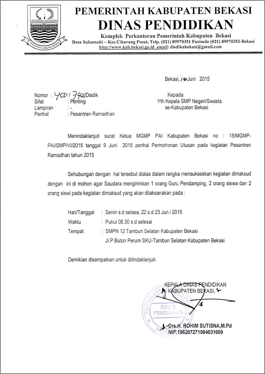 Contoh Surat Dinas Pemerintahan Pdf