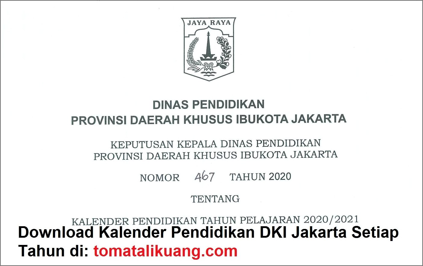 Contoh Surat Dinas Pendidikan Provinsi Dki Jakarta