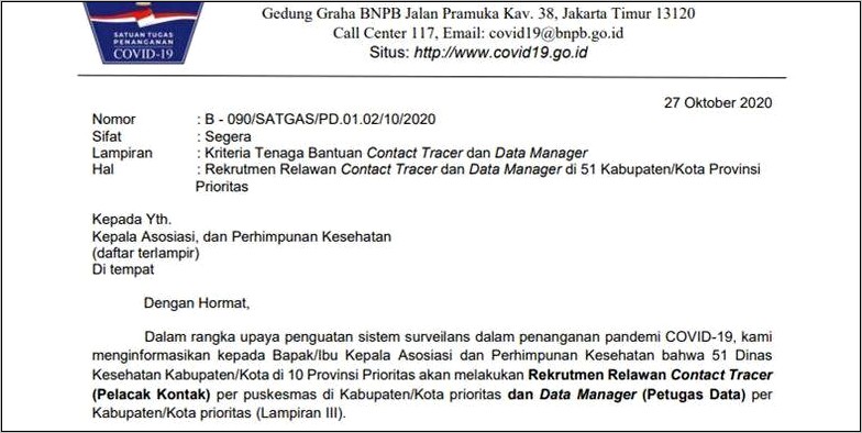 Contoh Surat Dinas Puskesmas Ntt