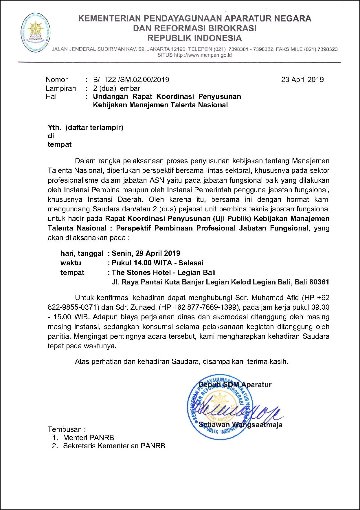 Contoh Surat Dinas Rapat Keuangan