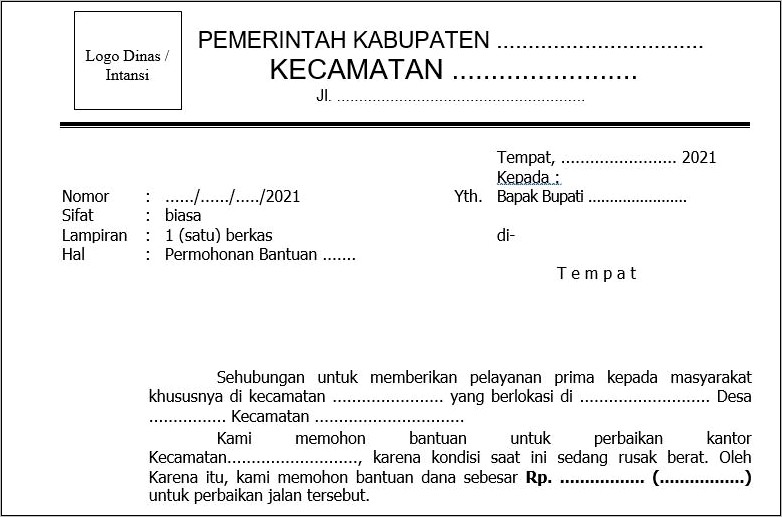 Contoh Surat Dinas Resmi Desa