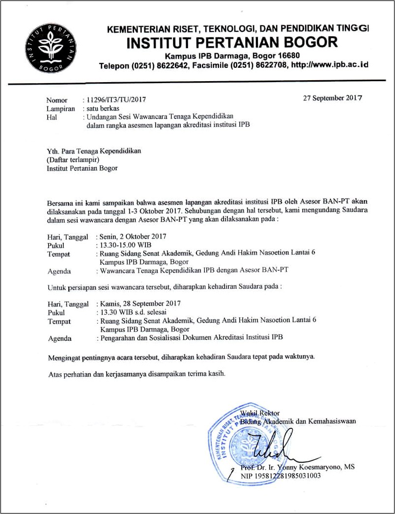 Contoh Surat Dinas Resmi Pdf