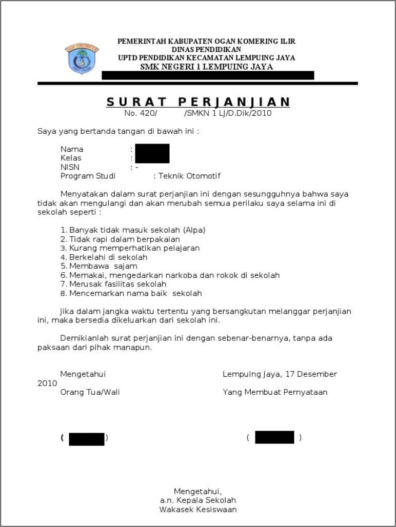 Contoh Surat Dinas Resmi Pemerintahan