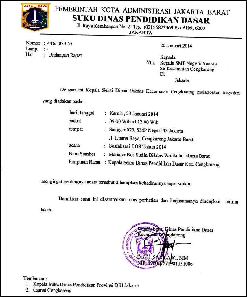 Contoh Surat Dinas Resmi Ygang Salah Dan Perbaikannya