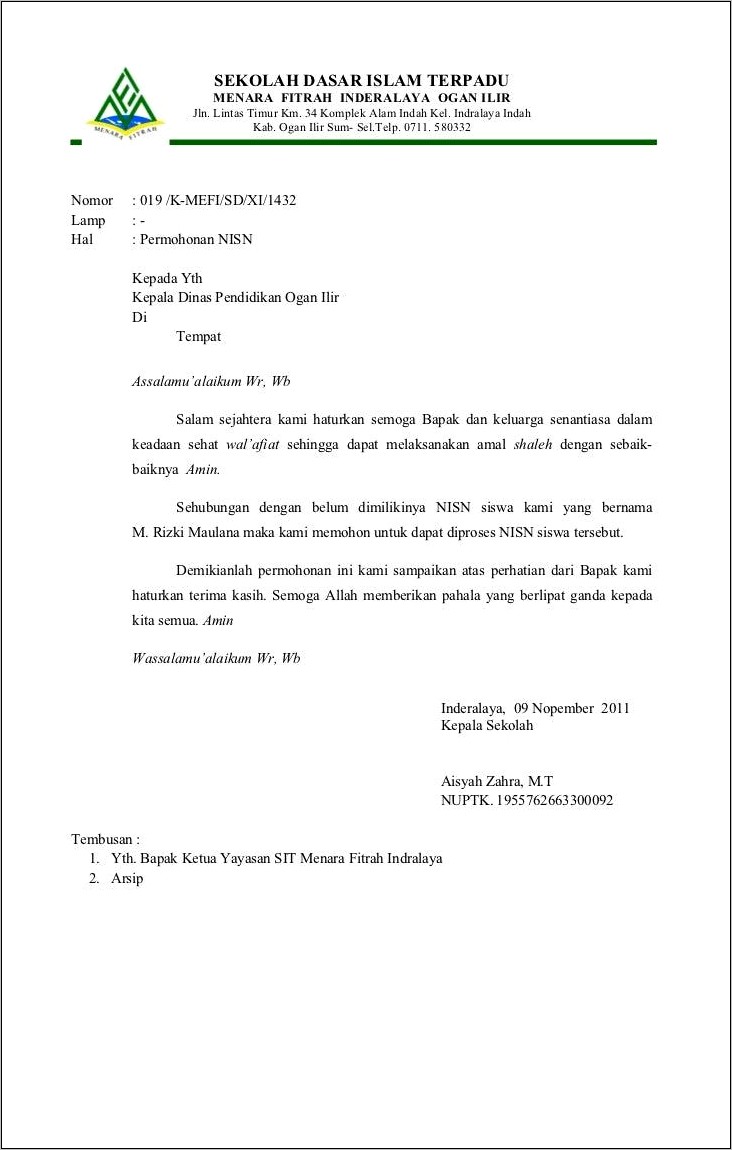 Contoh Surat Dinas Sekolah Pembagian Raport