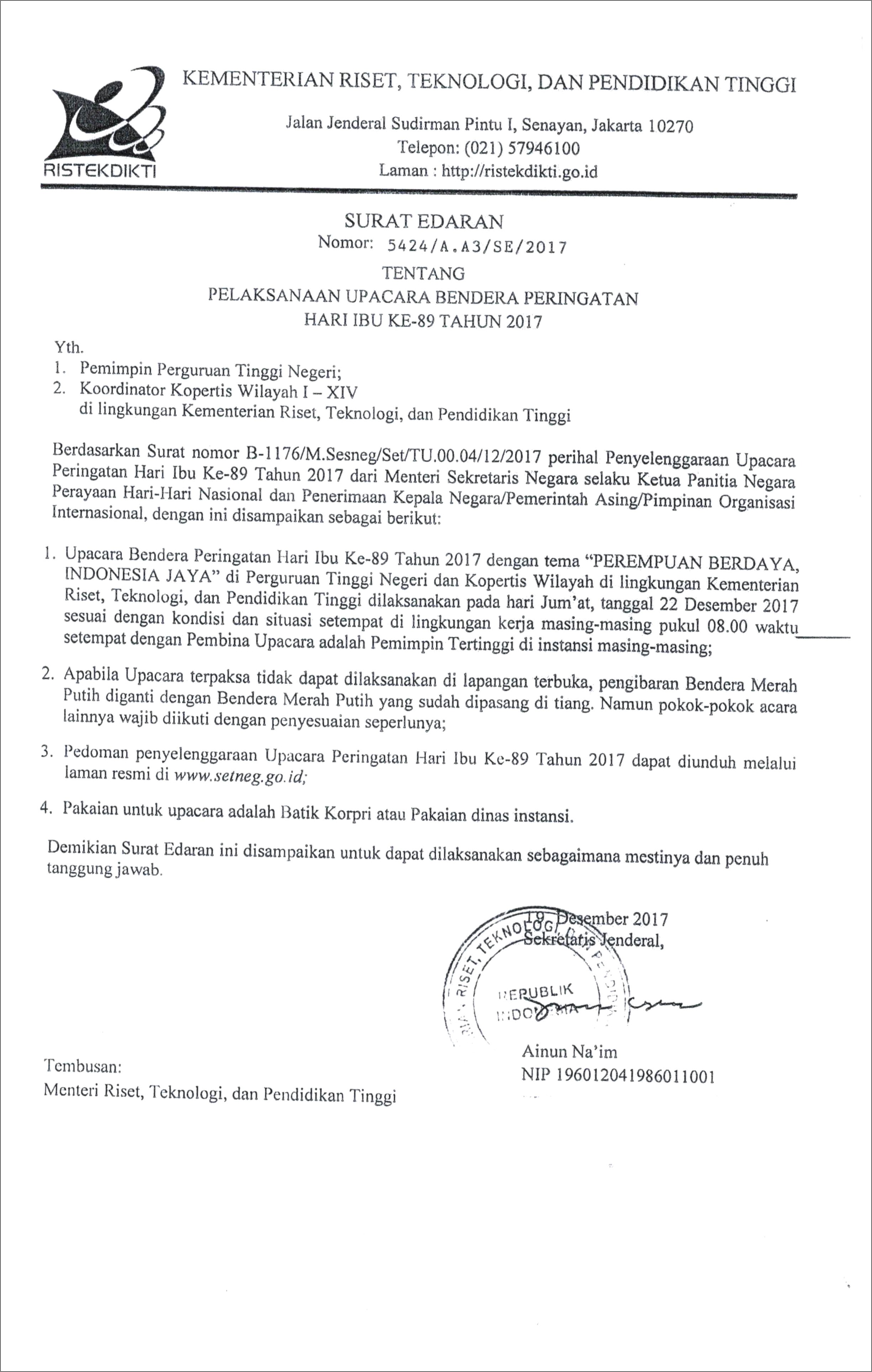 Contoh Surat Dinas Sekolah Undangan Uoacara