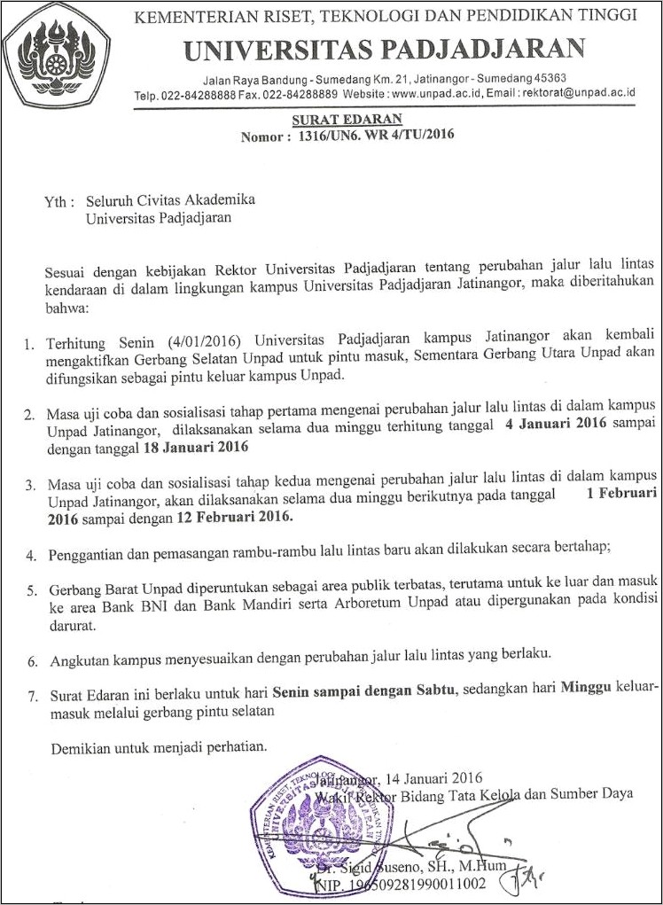 Contoh Surat Dinas Sistem Tanggal