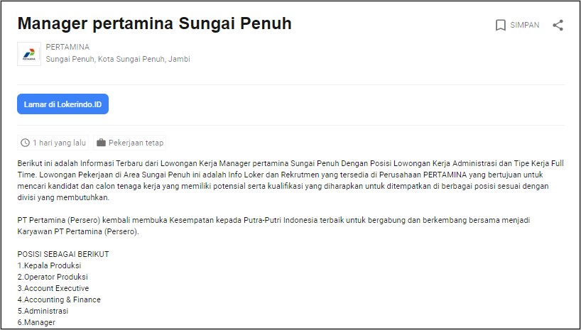 Contoh Surat Dinas Sungai Penuh Terbaru