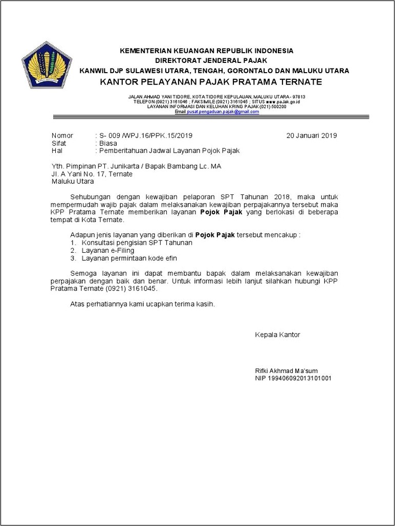 Contoh Surat Dinas Tentang Konsultasi