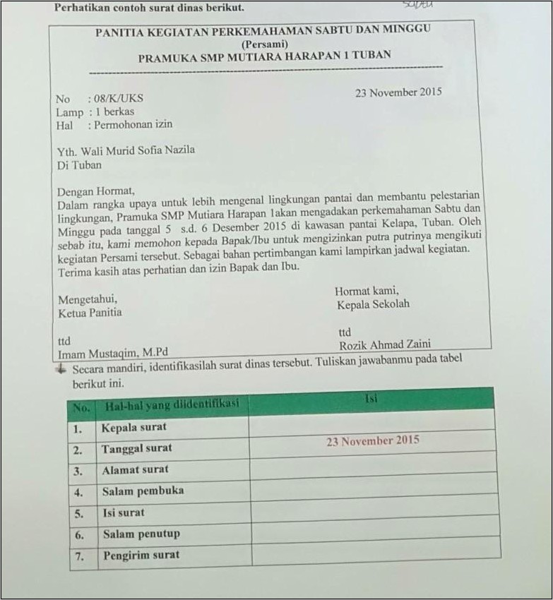 Contoh Surat Dinas Tentang Meminjam Tenda