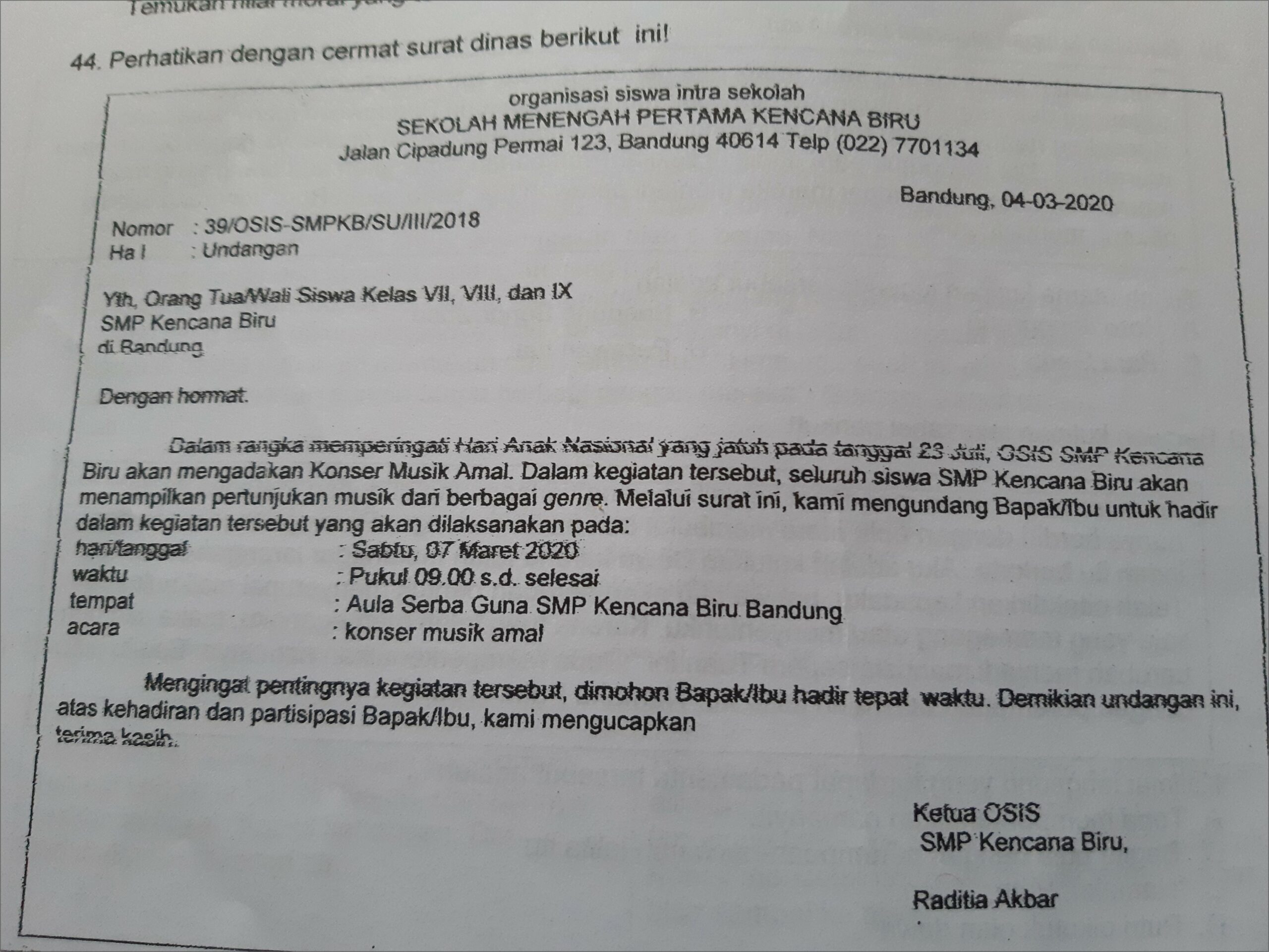 Contoh Surat Dinas Yang Salah Dan Perbaikan Nya