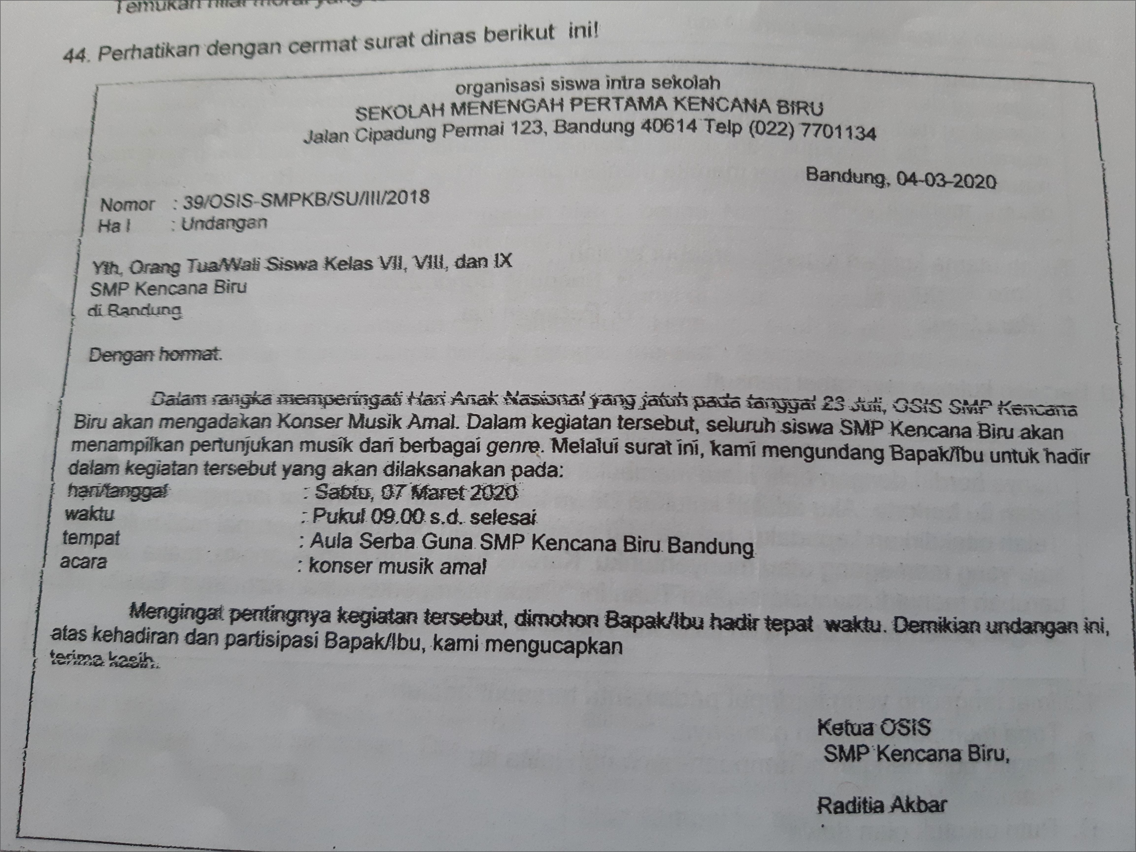 Contoh Surat Dinas Yang Salah Dan Perbaikan Nya