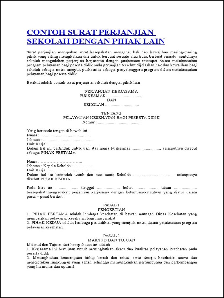 Contoh Surat Draft Mou Kerjasama Perusahaan