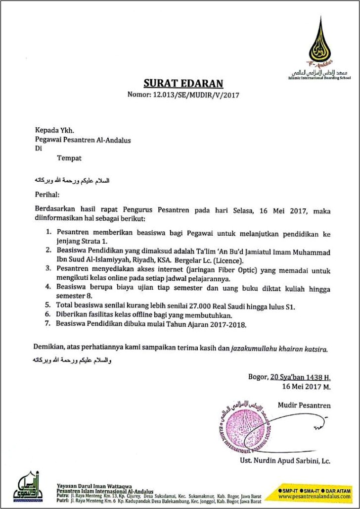 Contoh Surat Edaran Dari Perusahaan