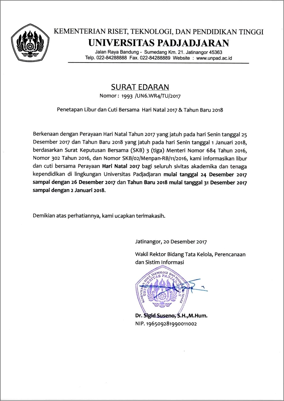 Contoh Surat Edaran Perusahaan Mengenail Pilpres 2019