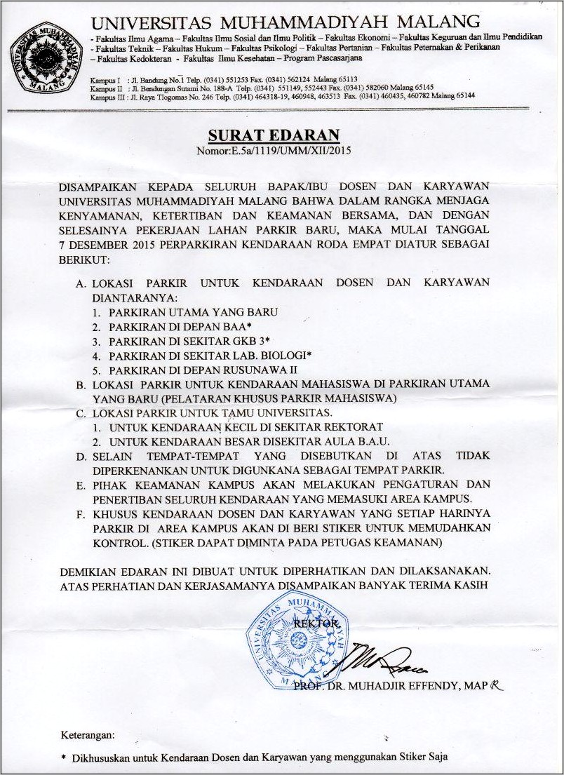 Contoh Surat Edaran Perusahaan Untuk Karyawan