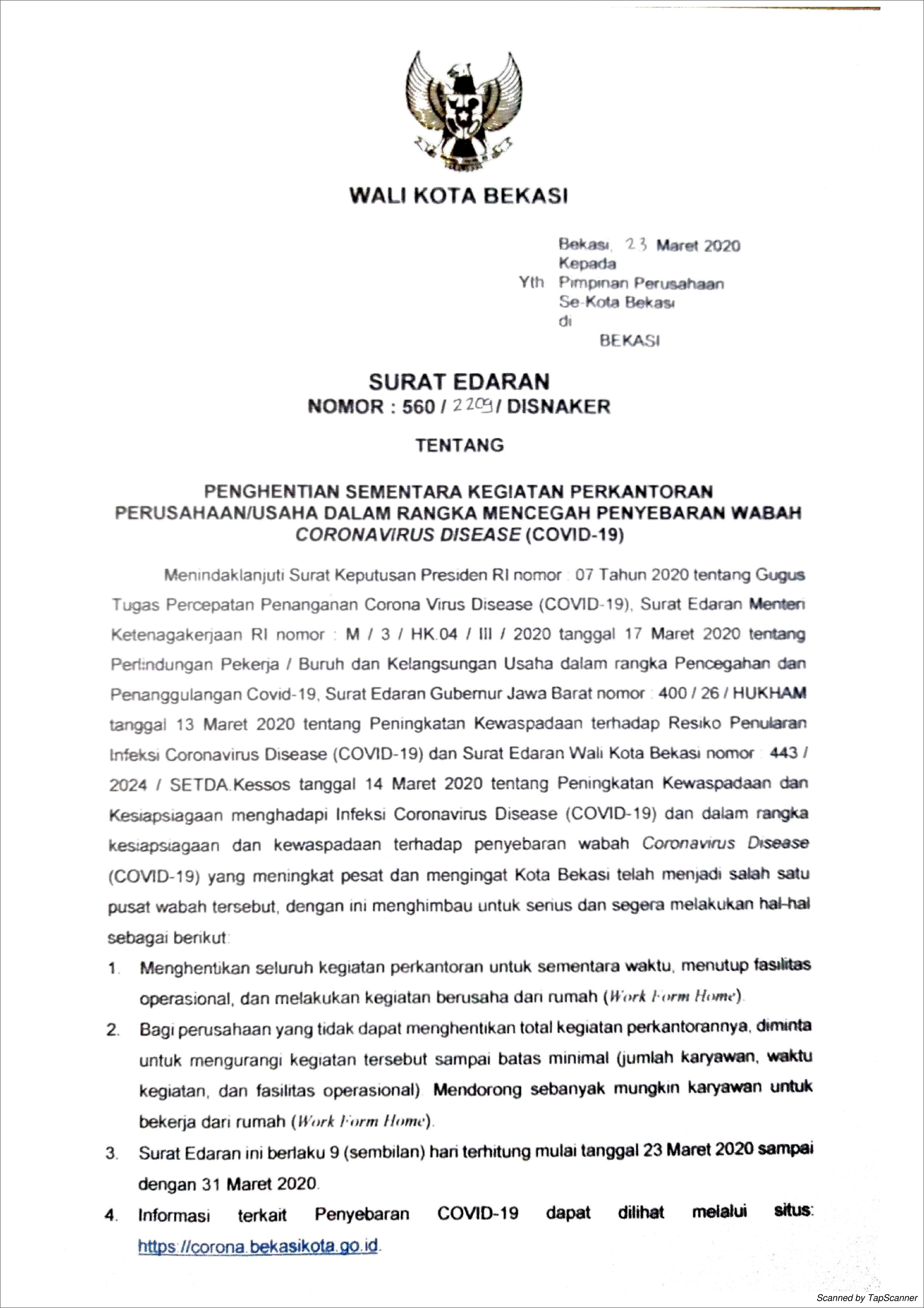 Contoh Surat Edaran Resmi Perusahaan